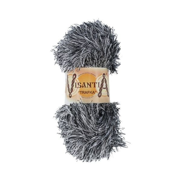 Пряжа Visantia Trafka меланжевая 2 / уп.5 мот. по 100г, 100м, 2001 черно-белый
