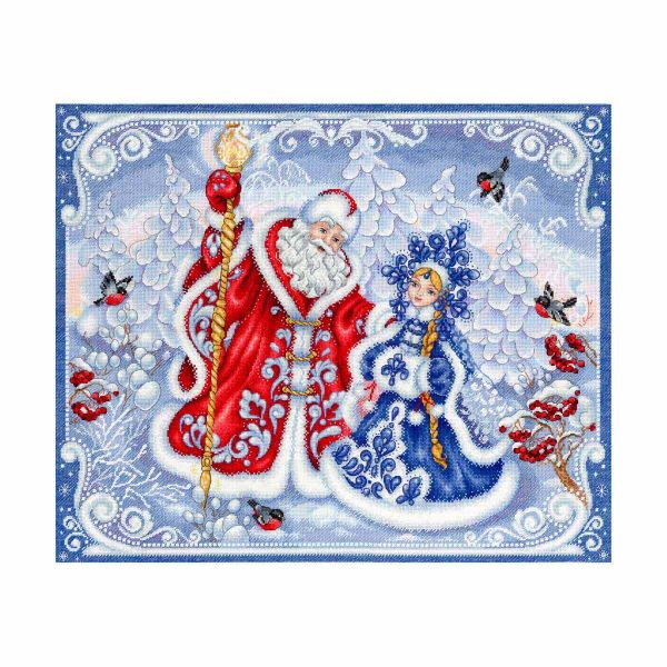 Набор для вышивания нитками МП Студия, Зимняя сказка 40х50см