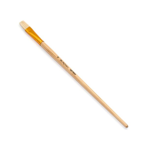 Кисть щетина №16 плоская, 5 шт, длинная ручка, 16, Mr.Painter BBR 134-16