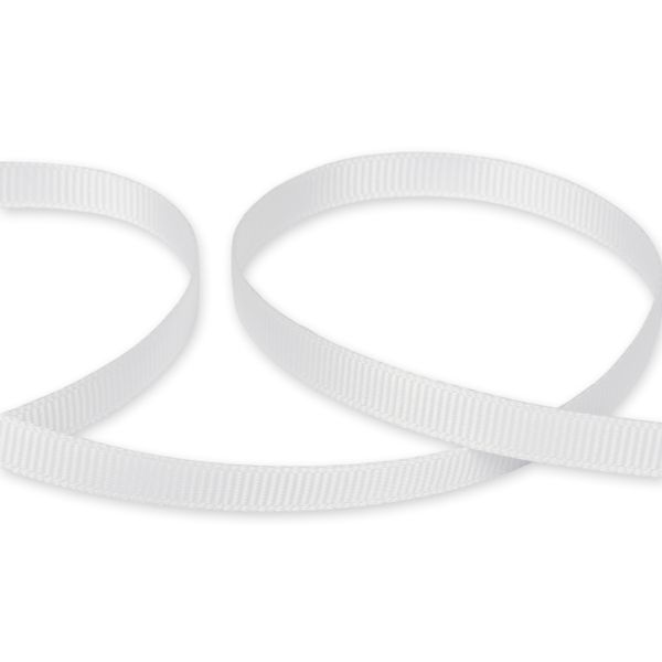 Лента репсовая (в рубчик) 6.0 мм / 45.5 метра, 002 гр. белый, Gamma GR-06