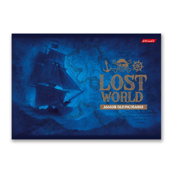 Альбом для рисования, бронзовая краска, 100 г/м², A4 29х20.5 см, склейка с одной стороны 40 л., 4 шт, 40АЛКЛ4_000249 Затерянный мир, Светоч