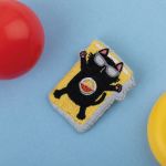 Набор для вышивания нитками Panna Живая картина JK-2341, Брошь. Котик на отдыхе, 4х5 см