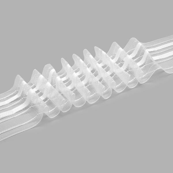 Лента (тесьма) шторная: сборка параллельная (1:2) 60 мм / 50 метров, органза