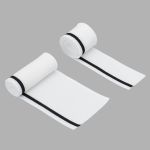 Воротник трикотажный с манжетами (комплект): воротник 7х40 см, 2 подвяза на рукава 3х40 см, 100% полиэстер, белый с черным, CL-054