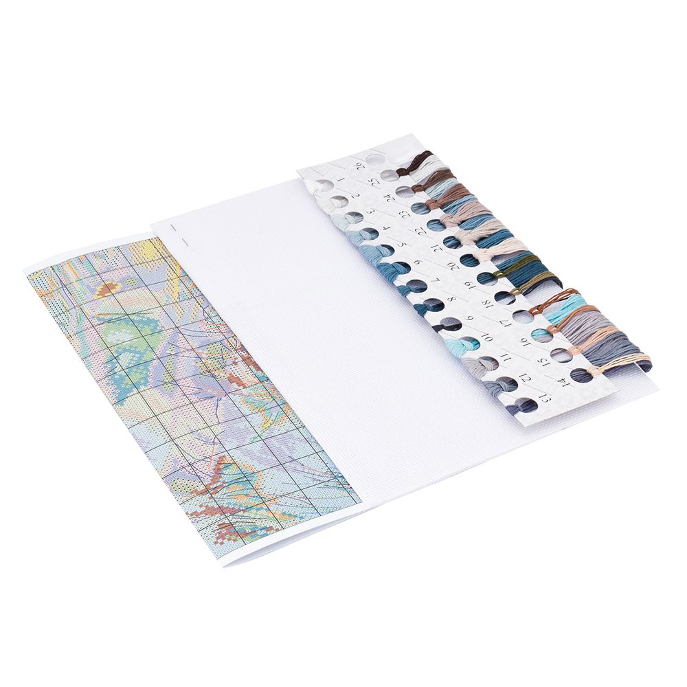 Набор для вышивания нитками Овен, Февральская лазурь 34х24см