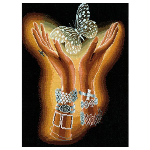 Набор для вышивания нитками Сделай своими руками, Хрустальная бабочка, 31х40 см