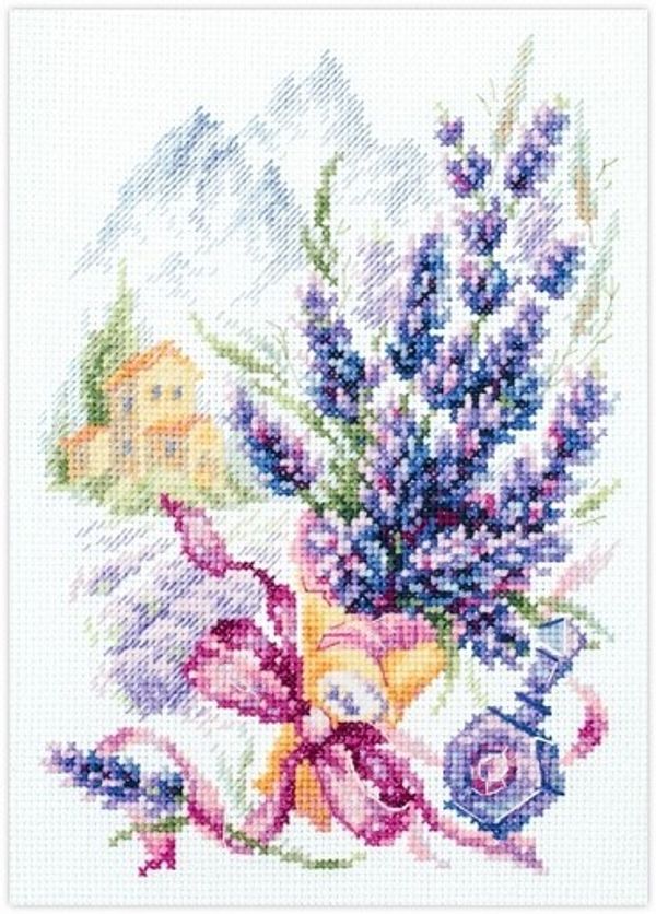 Набор для вышивания нитками Чудесная игла, Горная лаванда 15х21 см