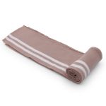 Подвяз (довяз) трикотажный 7.5х80 см, однослойный в полоску, пыльная роза цв.344/белый