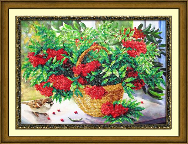 Набор для вышивания бисером Паутинка, Душистая рябина 38х28 см