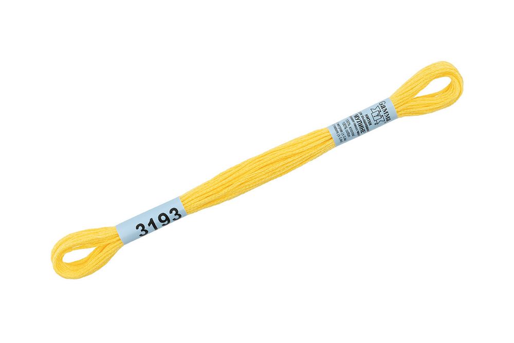 Мулине Gamma 100% хлопок, цв.3193 желтый, 24 мотка по 8 метров