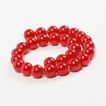 Бусины пластик (перламутр) ⌀12 мм, цв.058 красный, уп.500г (530 шт), Magic4Hobby