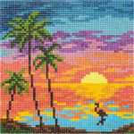 Алмазная (кристальная) мозаика Фрея, Морской закат, 14х14 см