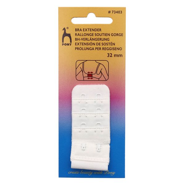 Удлинитель застежки для бюстгальтера 32.0 мм, 3х2, белый, 1 шт, Pony