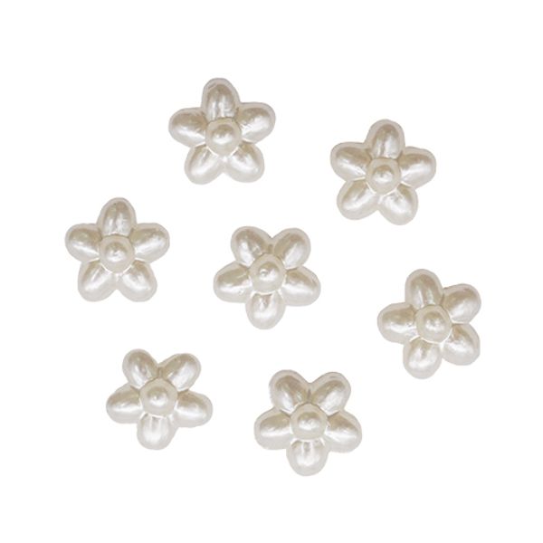 Декоративный элемент пластик. Цветочек 1,0см, 25 шт, кремовый