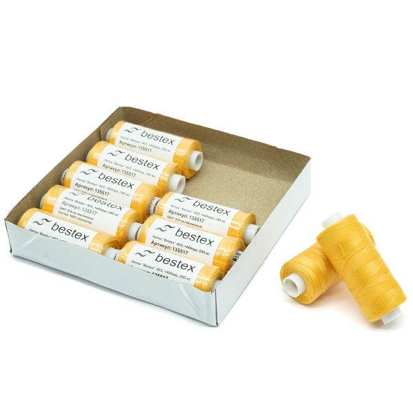 Нитки швейные бытовые Bestex 40/2, 365 м (400 ярд) / 10 кат., 018 светло-персиковый