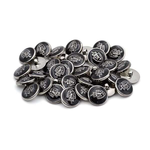 Пуговицы на ножке 34L (21мм), пластик (n.black (черный/черный никель)), 36 шт, PS39