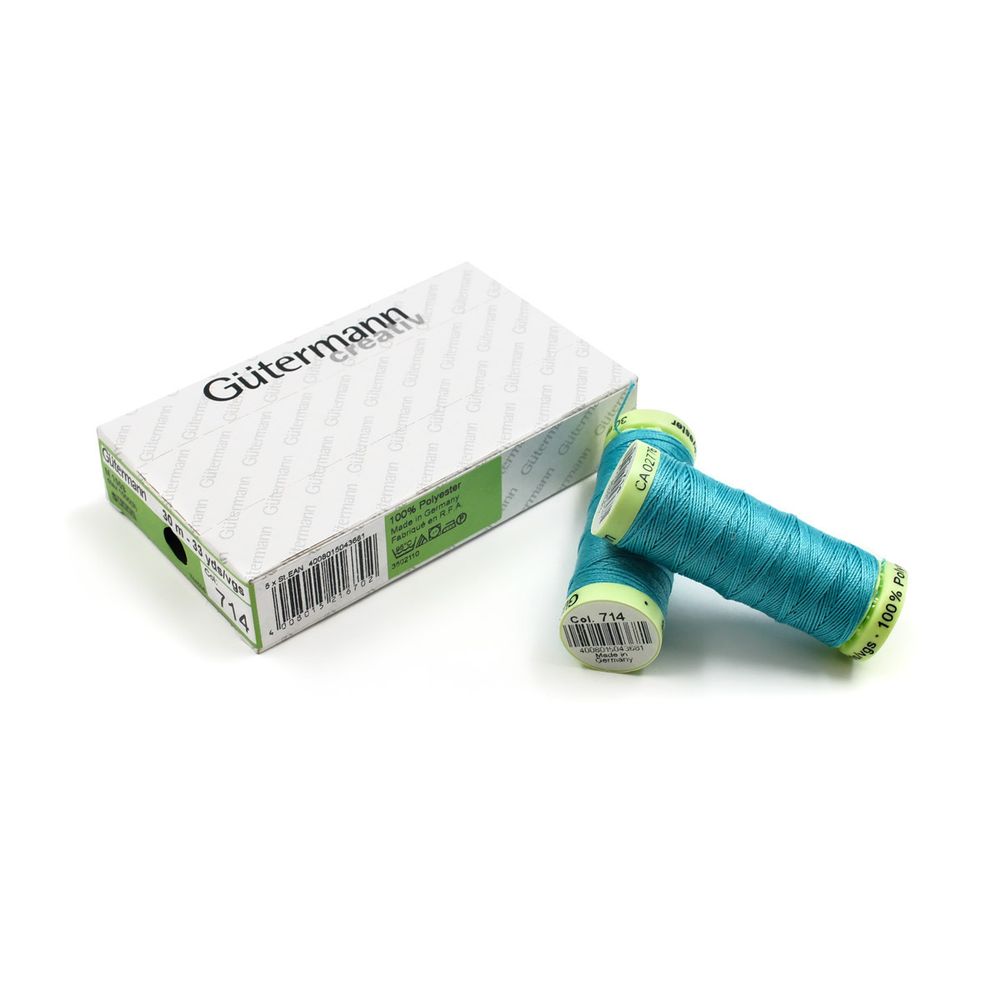 Нитки отделочные Gutermann Top Stitch, 30м, 714 умеренный аквамарин, 5 катушек