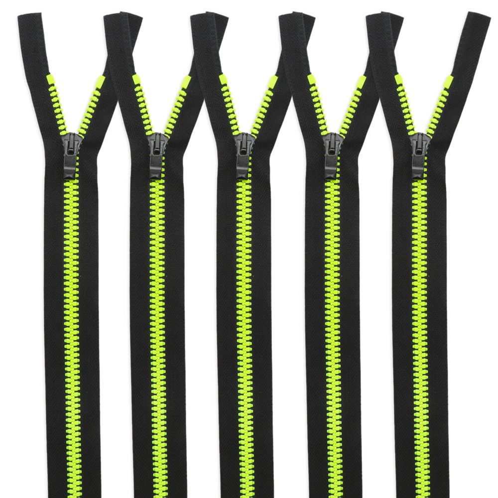 Молния трактор Arta Т5 (5 мм) 1 зам., разъем., 60 см, Neon, разъем., цв. 2076 -F цв. 077 черный / 098 люминесцентный, уп.5 шт