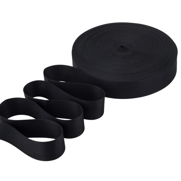 Стропа (ременная лента) 38 мм / 45.5 метров, [17 г/пог.м], черный, ГРХ10034