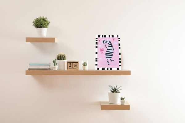 Алмазная (кристальная) мозаика Фрея, мини-картинка Влюбленная зебра, 14х19.5 см