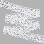 Кружево вязаное (тесьма) 45 мм / 25 м, бел, одностороннее