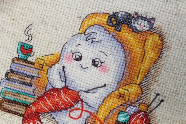 Набор для вышивания нитками МП Студия (Жар-птица), Рукодельное привидение, 11х11 см