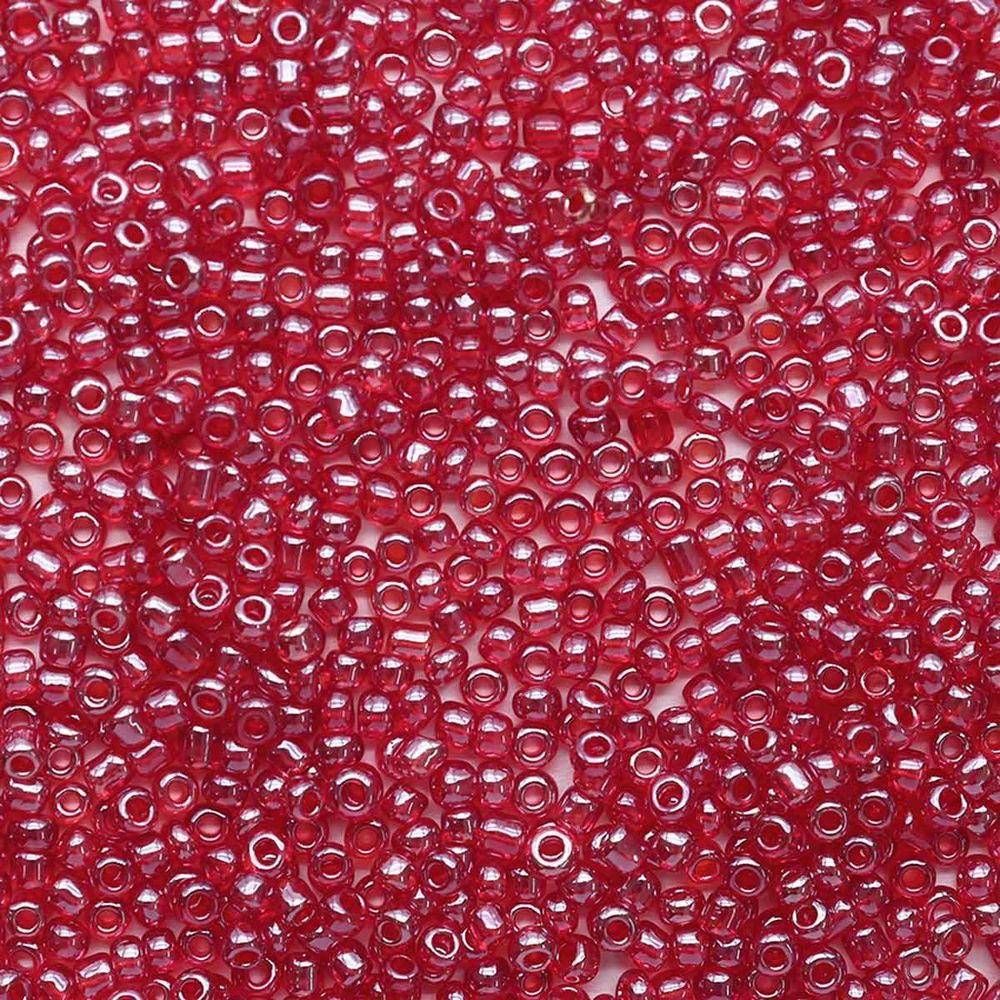 Бисер Astra&Craft 11/0 (2.1 мм), 200 г (10х20 г), цв. 105 красный/прозр.глянцевый