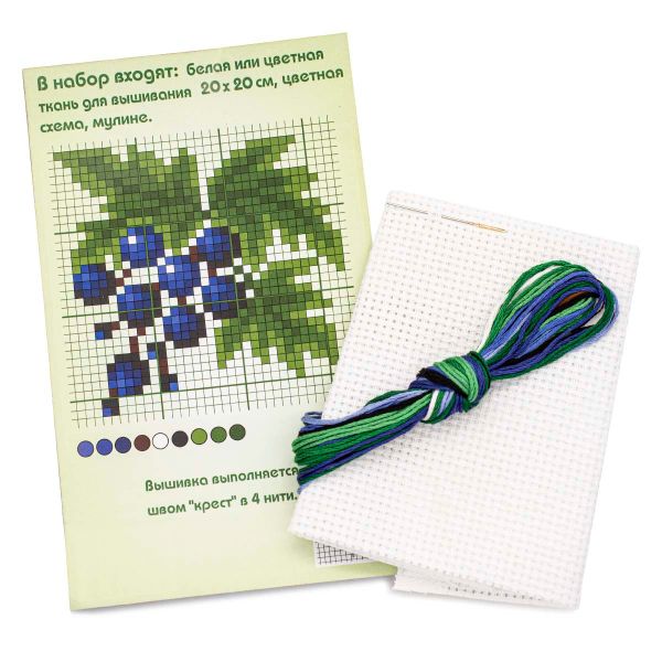 Набор для вышивания нитками РС Студия, Смородина 8х9 см