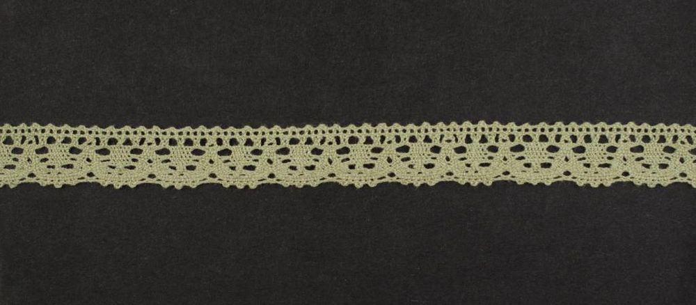 Кружево вязаное (тесьма) 21 мм, цв.оливковый, Alfa, 25 метров, AF-376-007 Кружево вязаное (тесьма) 21 мм, цв.оливковый, Alfa, 25 метров, AF-376-007