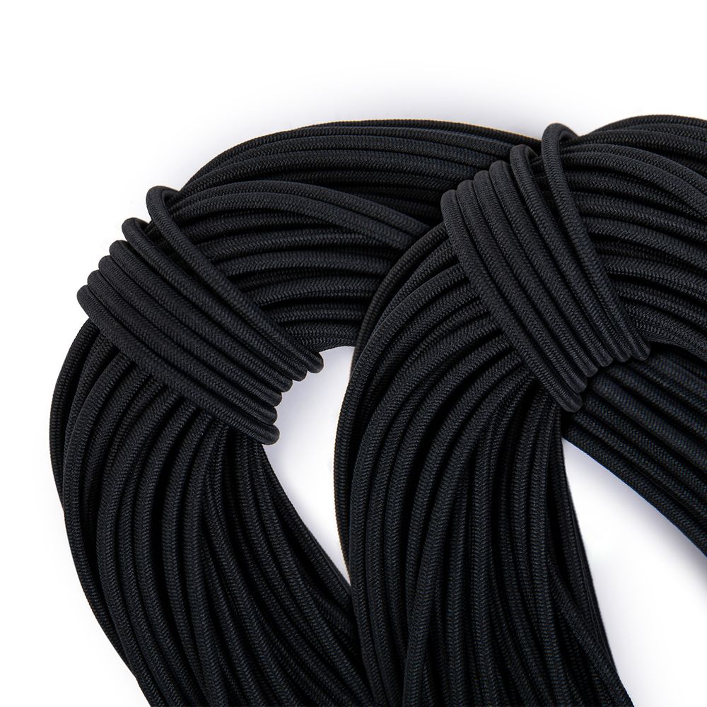 Резинка шляпная (шнур эластичный) ⌀2.8 мм / 100 метров, моток, черный, Gamma 0с2090