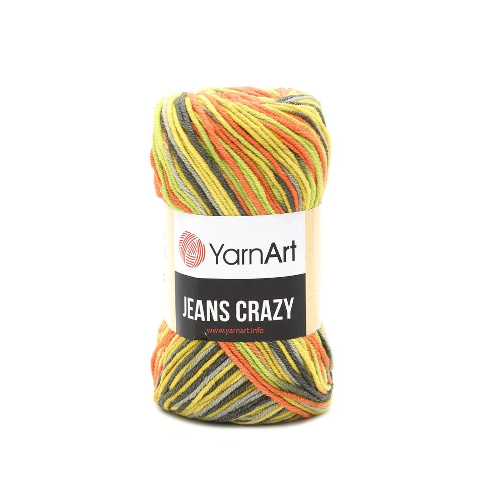 Пряжа YarnArt (ЯрнАрт) Jeans Crazy / уп.10 мот. по 50 г, 160м, 7201 секционный