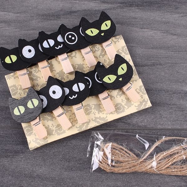 Прищепки декоративные деревянные 10 шт 