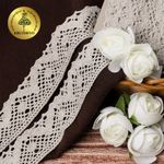 Кружево вязаное (тесьма) 30 мм / 10 метров, диз. 298, цв.22 серый лен, Kruzhevo