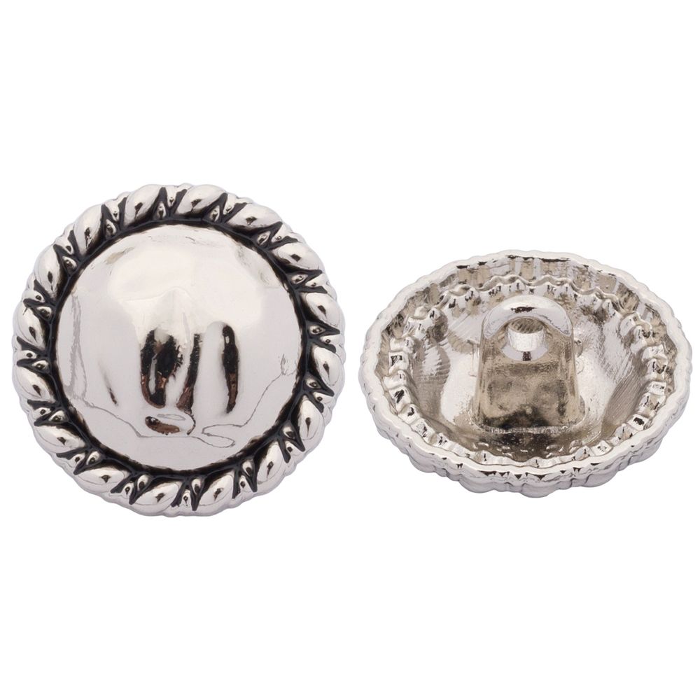 Пуговицы на ножке 28L=18 мм, металл, Silver (серебристый), 10 шт, MP01