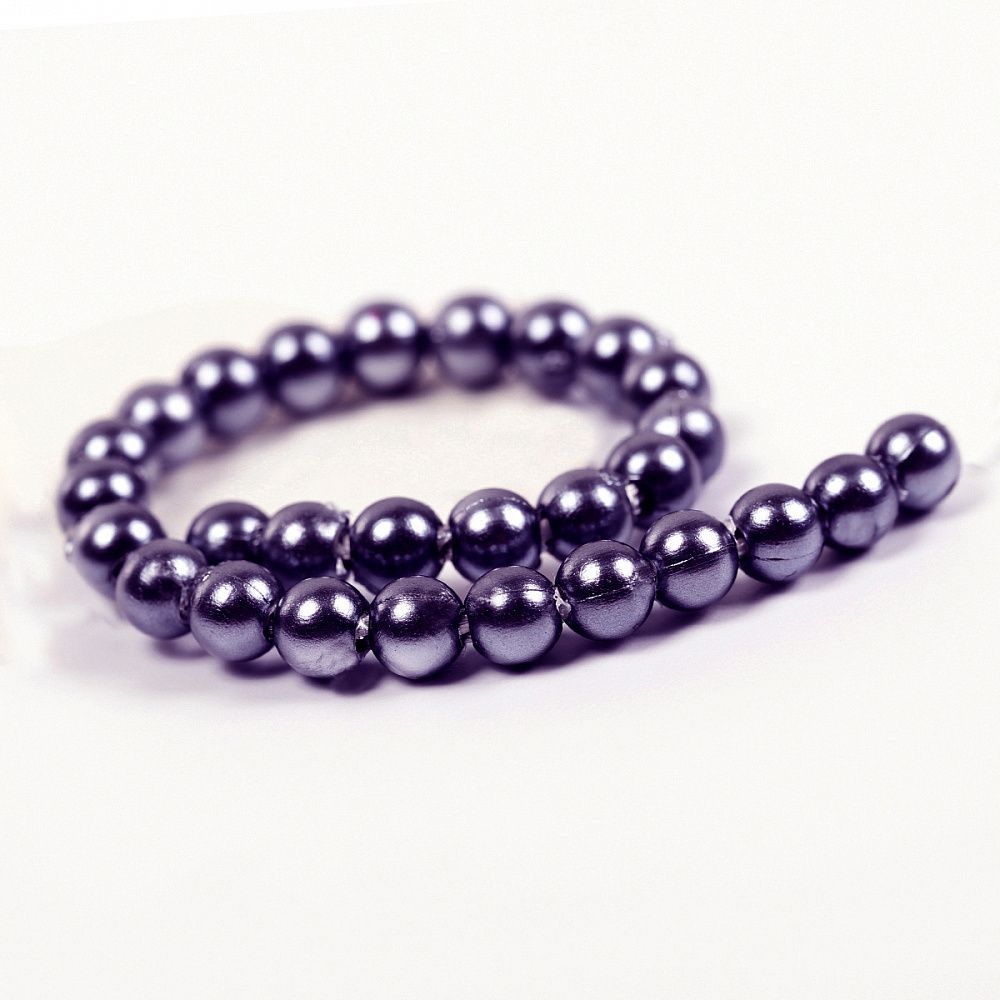 Бусины пластик (перламутр) ⌀10 мм, цв.133 фиолетовый, уп.500г (960 шт), Magic4Hobby