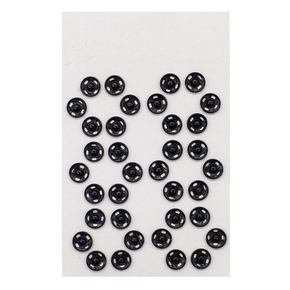 Кнопка пришивная металл ⌀10.0 мм, цв.черный, 36 шт