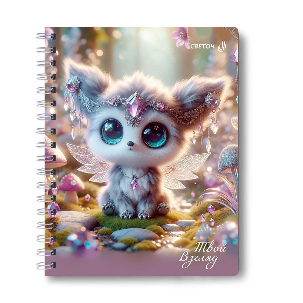 Тетрадь ученическая общая, A5 48 л. на гребне 65 г/м², белизна 100 %, 8 шт, клетка, 01170 Сказочные глазки, Светоч Т107