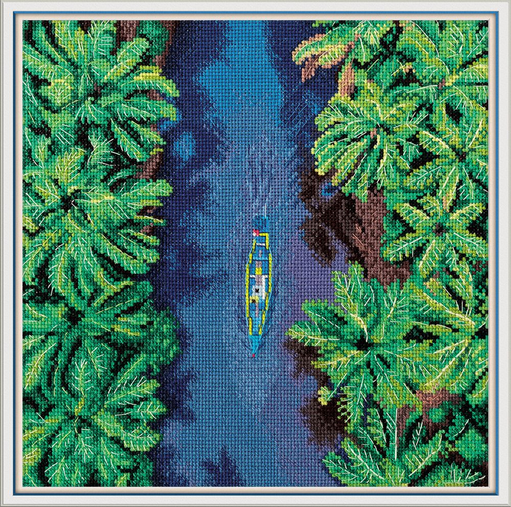 Набор для вышивания нитками Panna PS-7481, Путешествие по тропикам, 22.5х21 см