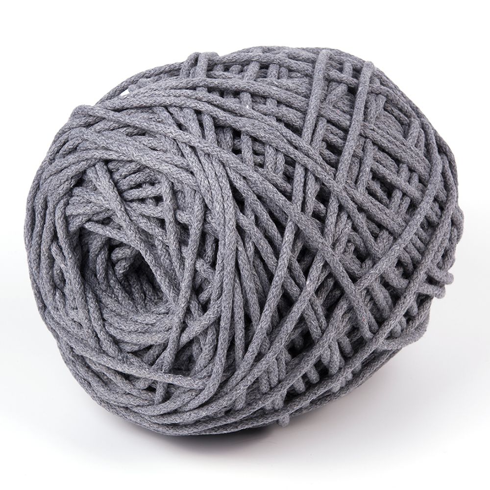 Шнур для макраме круглый х/б 06мм 60184/200 6 серый уп.200м