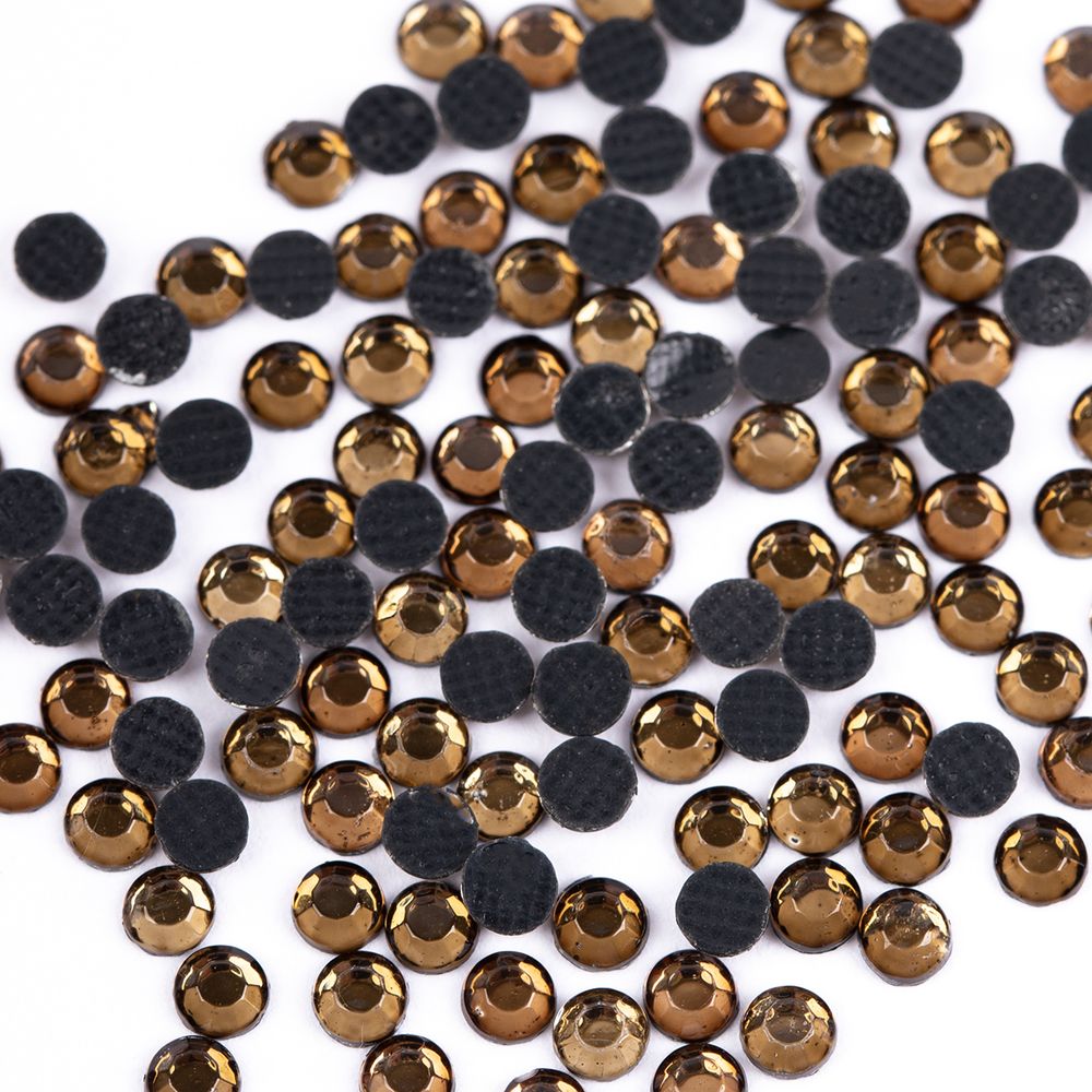 Стразы клеевые акрил 2.7-2.9 мм, 144 шт, SS10 табачный (smoked topaz), Zlatka RS/144