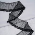 Кружево плиссированное 95 мм, / 45.72 метра, складка плиссе, цв. черный