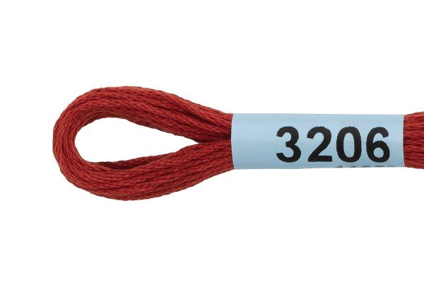 Мулине Gamma 100% хлопок, цв.3206 красно-коричневый, 24 мотка по 8 метров