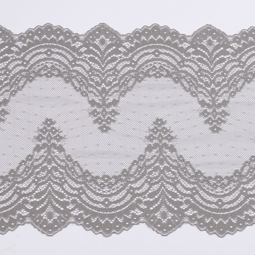 Кружево бельевое эластичное 230 мм / 10 м, 8036, цв.F310 серый, Kruzhevo