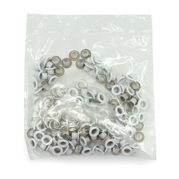 Люверсы металл ⌀_3.0 мм (внутр.), белый, 100 шт, BIG