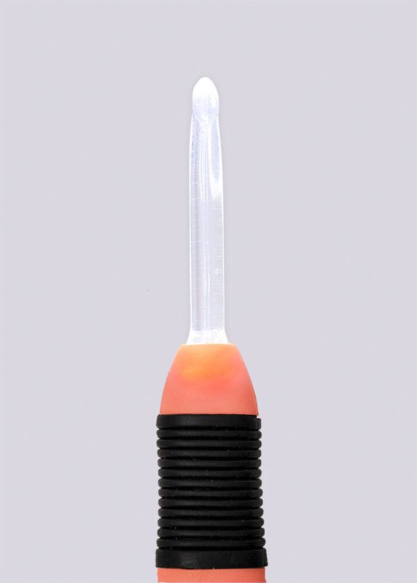 Крючок для вязания с подсветкой пластик ⌀6.0 мм, 15.6 см, оранжевый, Gamma CH-LD