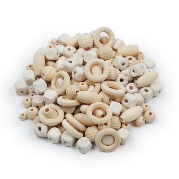 Бусины дерево набор 6-20 мм, МИКС, 138 (± 6) шт, Astra&Craft