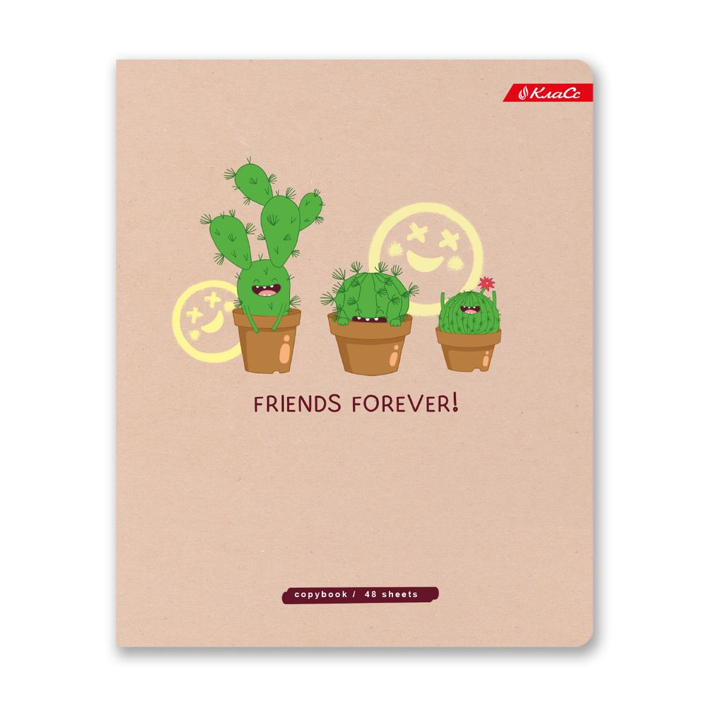 Тетрадь ученическая общая, A5+ 48 л. на скобе, белизна 100%, 10 шт, клетка, 000328 Друзья навсегда, Светоч 48ТСК5_3_1