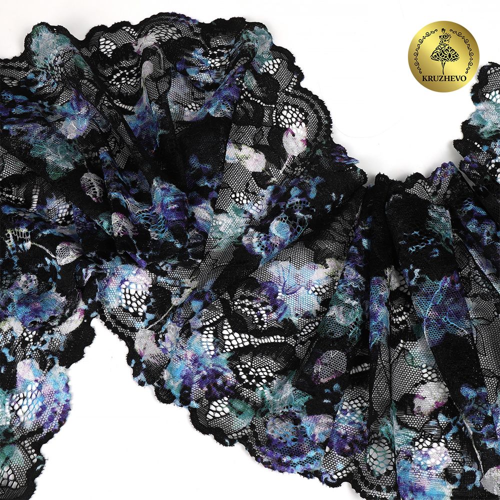 Кружево бельевое эластичное Kruzhevo 185 мм / 10 м, 185 мм / 10 м, OG60, цв.мульти /TOS/