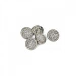 Пуговицы на ножке металлические 24L=15мм, С-MP06 цв.серебро, 5 шт