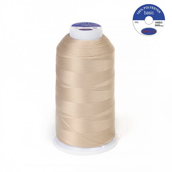Нитки эластичные текстурированные Max 100D/2, 5000 м, 211 бежевый, 1 катушка